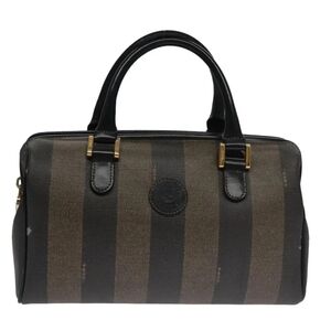 Fendi Black and Brown Striped Satchel